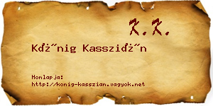 Kőnig Kasszián névjegykártya
